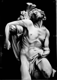 Dibujo a carbón estatua